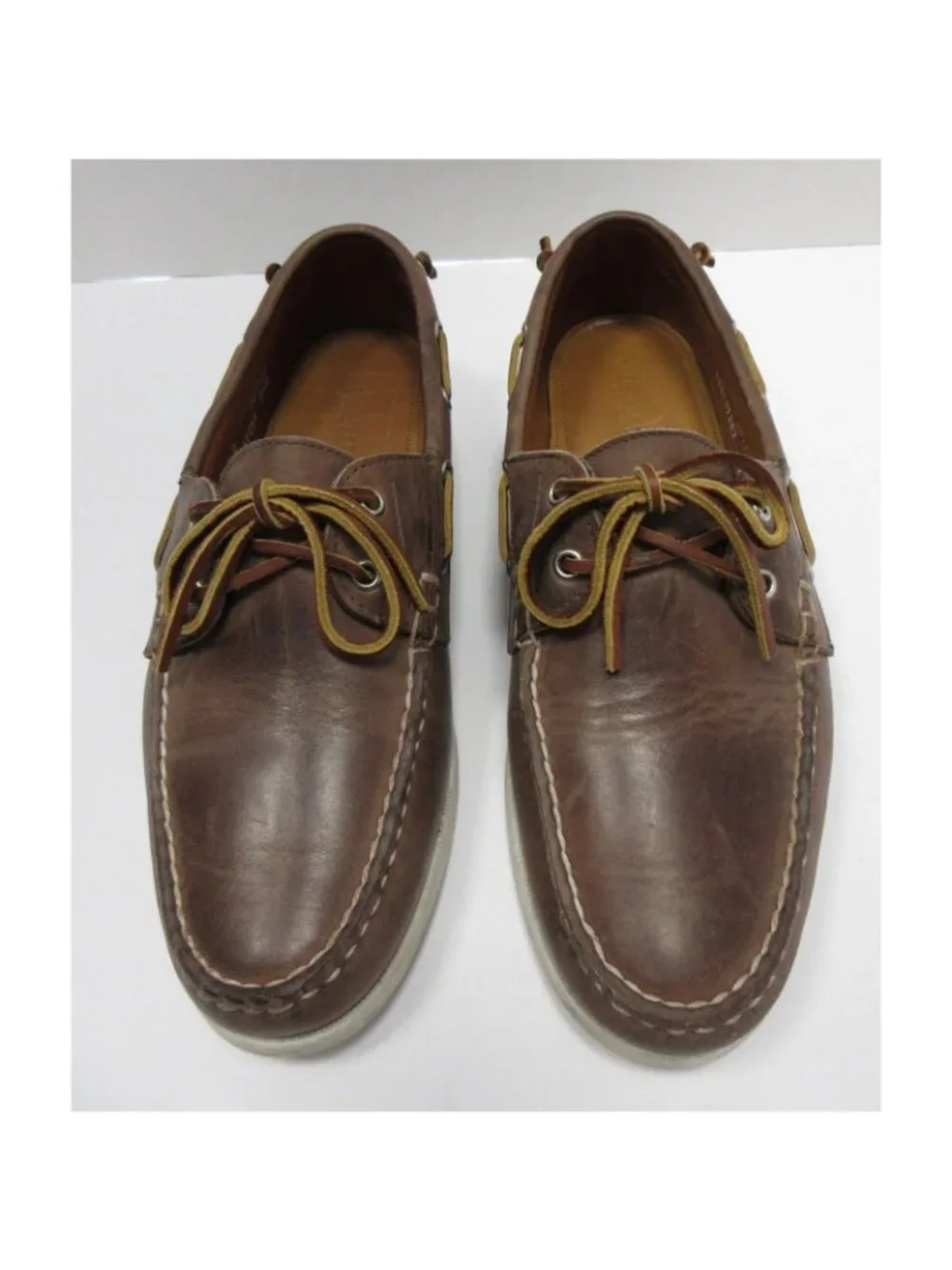 Ralph Lauren Boat Shoes 11 D Telford II Calf Leather Lace Up USA Made*